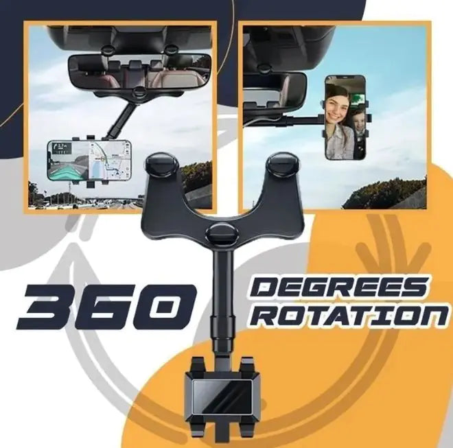 360-degree rotation car mount with smartphone holder on a white background