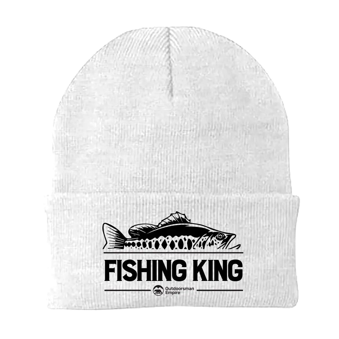 Fishing King Embroidered Beanie