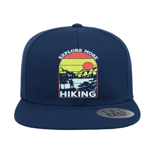 Explore More Hiking Embroidered Flat Bill Cap