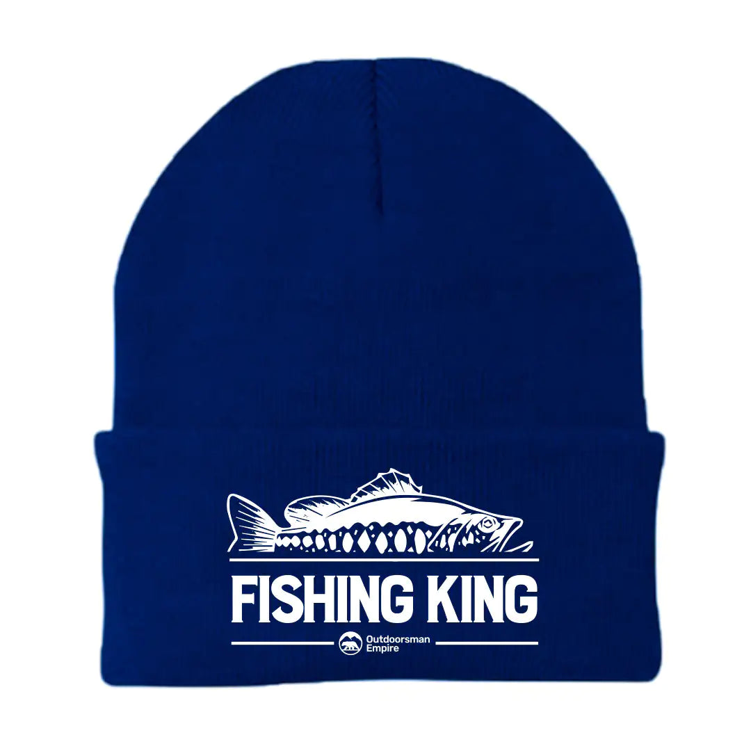 Fishing King Embroidered Beanie