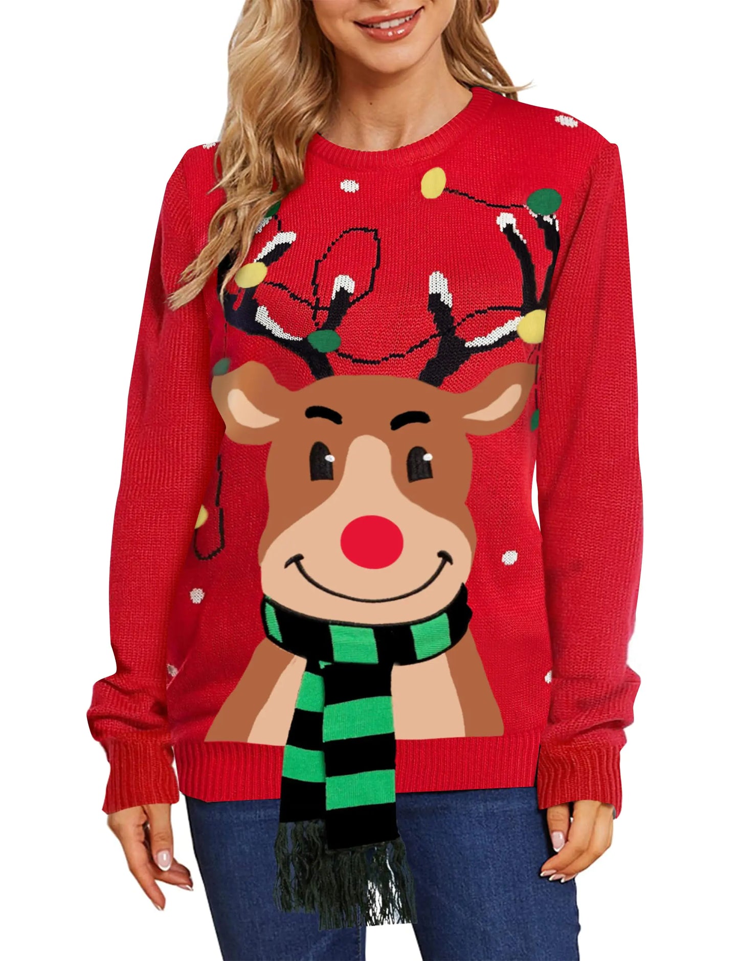 Boiltcat Ugly Christmas Sweater for Women Funny Christmas Sweaters for Women 2024 Snowman Christmas Sweater Knitted Womens Xmas Sweater Winter Holiday Pullover XL