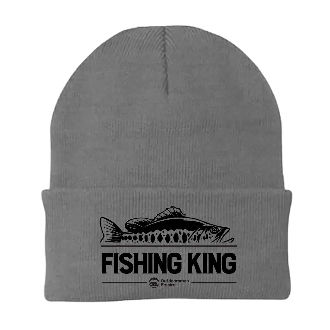 Fishing King Embroidered Beanie